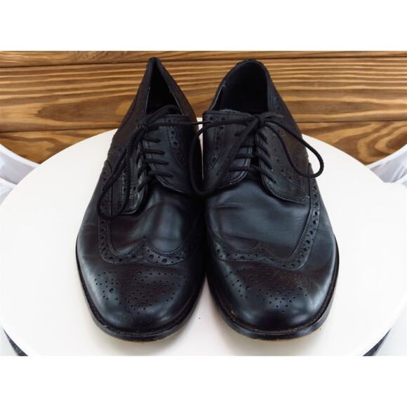 Nunn Bush Sz 10.5 Brogue‎ Black Leather Men Lace Up 54525 Medium - Picture 3 of 11